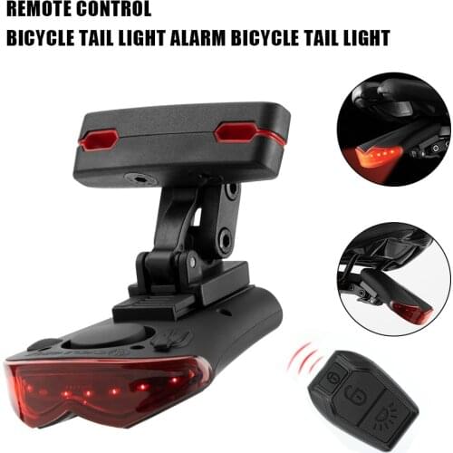 Rechargeable Rear Bicycle Light Brake Detected Bike Tail Lamp Wireless Remote Control Cycling Taillight Anti-theft Alarm Bell
