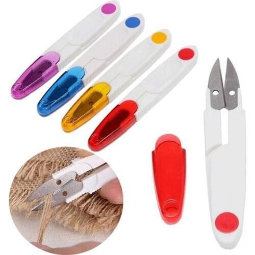 Portable Easy Grip Handle Scissors Sewing Snip Thread Tailors Cutter With Safety Cover Scissors Ножницы Для Рукоделия Costura