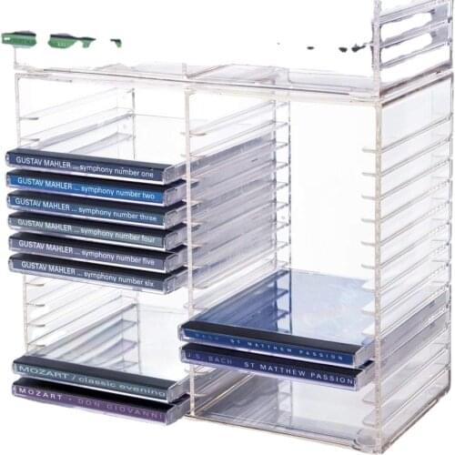 VONVIK Clear CD Dvd Shelving High Grade Acrylic CD Case Display Shelf Rack