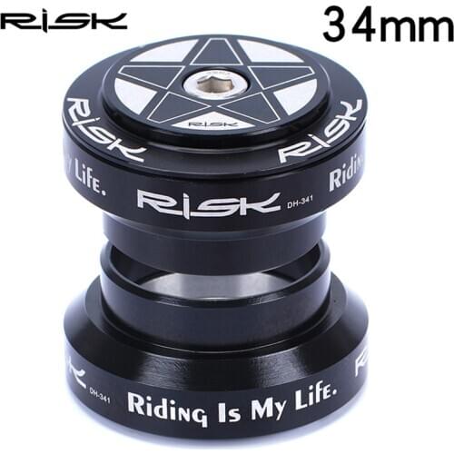 Risk DH-341/DH-341SL 34mm External Cup Headset Aluminium MTb Straigh Tube Head Parts 28.6mm External Bearing Head Sets