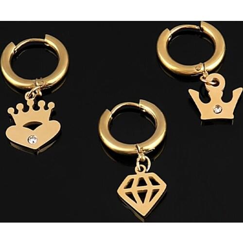 Stainless Steel Earring Women Drop Earrings For Women Geometric Zircon Pendant Earrings Round Earring Female Jewelry