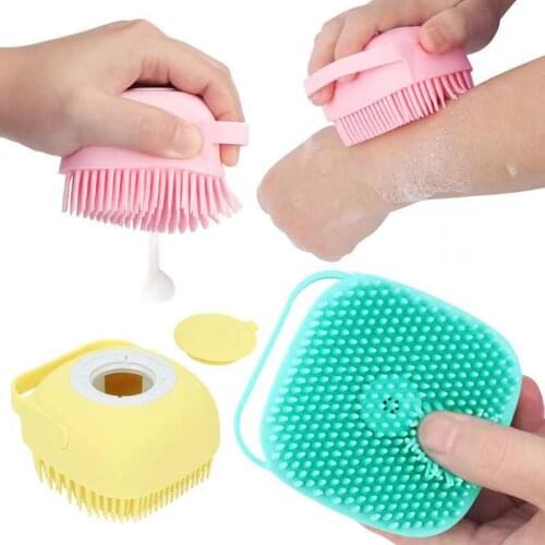 Pet Dog Shampoo Brush Cat Massage Comb Grooming Scrubber Brush for Bathing Short Hair Soft Silicone Rubber Brushes 1PC