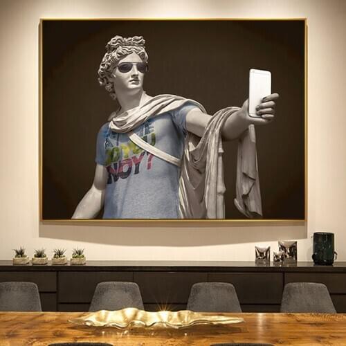 Apollo Sculptures Dressed As Hipsters Canvas Wall Painting Art Poster And Prints Wall Decor Funny Picture For Living Room Cuadro