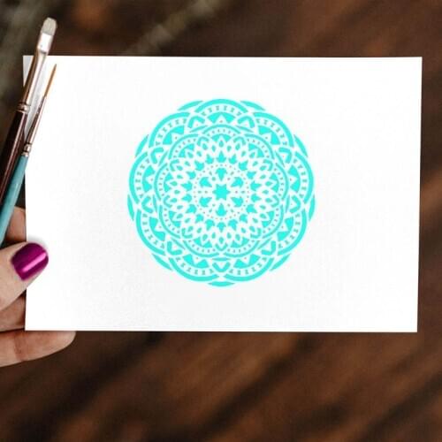 9pcs/set Mandala Stencil Drawing Template for Tile Floor Painting Board Album T8DB
