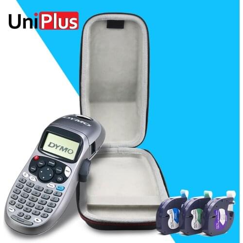 UniPlus Portable EVA Bag Compatible Dymo Letratag Label Printer LT-100H LT100H Protective Case Hard Box for Dymo LT 12267 91201