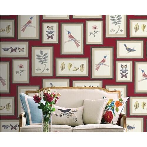 Beibehang Vinyl wall Flowers and birds 3d wallpaper living room wallpaper home decoration clothing store office art Nordic style