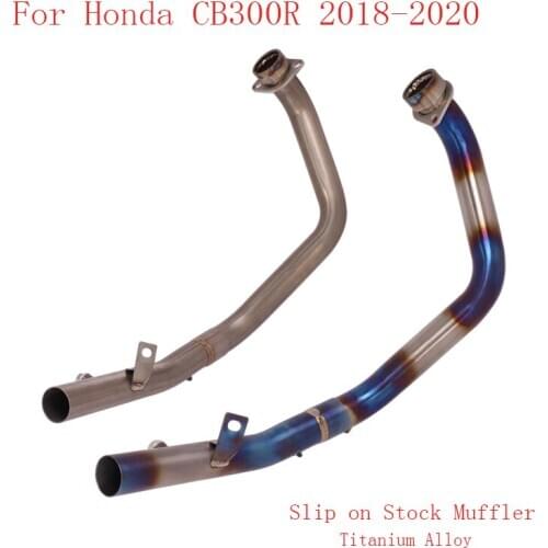 Motorcycle Slip on CB300R Exhaust System Connect Pipe Titanium Alloy Header Front Link Tube for Honda CB300R 2018 2019 2020