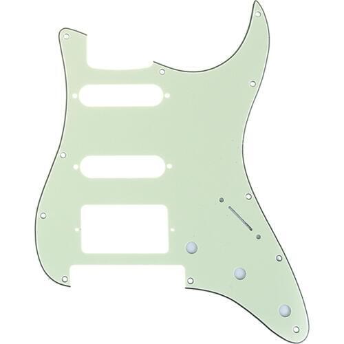 Musiclily Pro 11-Hole Strat HSS Guitar Pickguard for American/Mexican Fender Stratocaster Floyd Rose Bridge Cut, 3Ply Mint Green