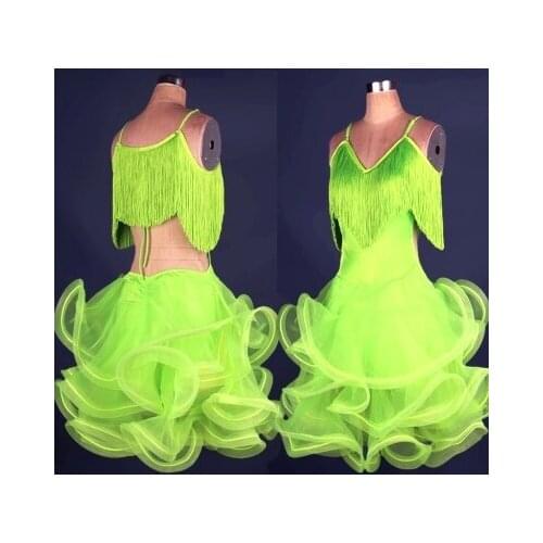 Latin dance performance clothing Tassel Latin dance skirt dress professional dance posed dress uniform 2019