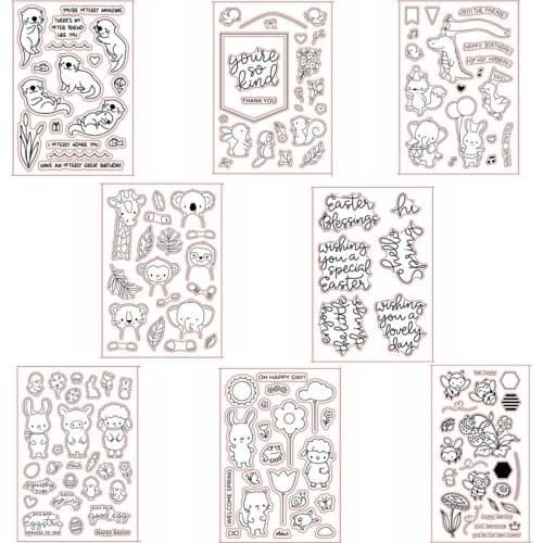 Animals+Phrases Clear Stamps For DIY Scrapbooking Card Making Kids Clear Transparent Silicone Stamp New 2019