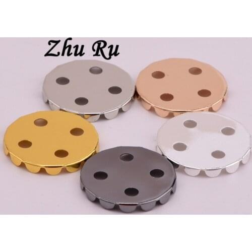ZHU RU 10pcs/lot 20.6mm Round tray Gear side Bottom bracket disc For Jewelry Making Findings Diy Accessories Wholesale Supply
