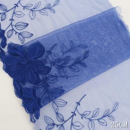 1lot(about 95yards) Blue Red Lace Fabrics Embroidered Laces Trim Mesh Tulle Clothing Dress Wedding Diy Sewing Accessories