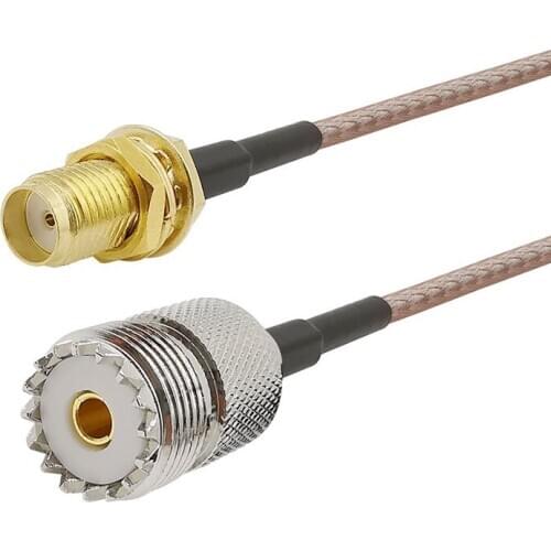 1Pcs RG316 Cable Jumper Pigtail SMA Female to UHF SO239 PL259 Female Jack Crimp RG316 RF Coaxial Cable Antenna Cable Connector