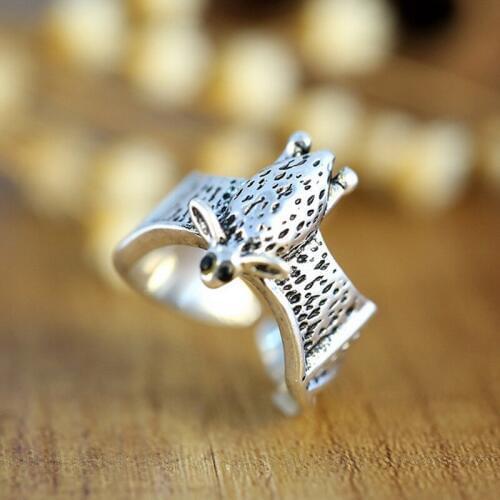 1Pc USA Hot Selling Adjustable Owl Ring, 3D Cartoon Animal Punk Retro Style For Men Rings Vintage jewellery