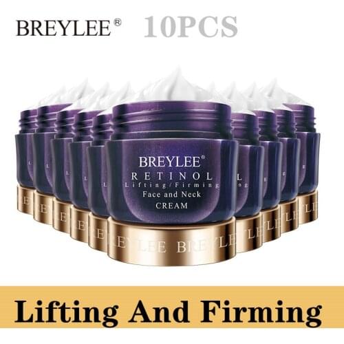 10PCS BREYLEE Retinol Firming Face Cream Anti Aging Remove WrinklesNight Day MoisturizerWhitening Neck Facial SkinCareCream 40g
