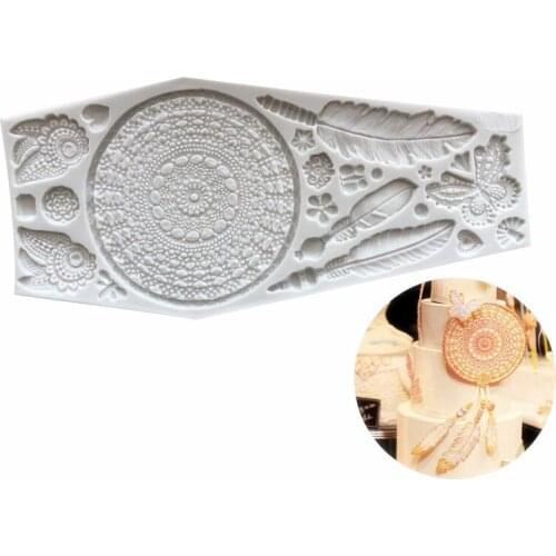 26*12.5*0.8CM DIY Sugar Craft Cake Dreamcatcher Petal Cake Silicone Mold Fondant Mold Cake Decorating Tools Gum Paste Mold