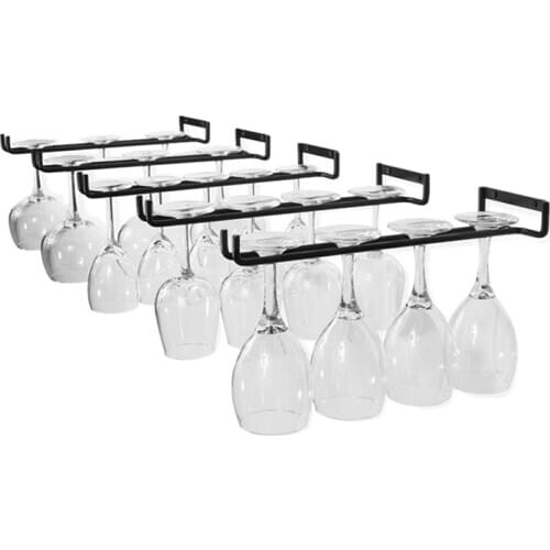 5 Pcs Stemware Wine Glass Storage Rack Wall Mountable Kitchen Storage Rack Black 11 Inch 30cm