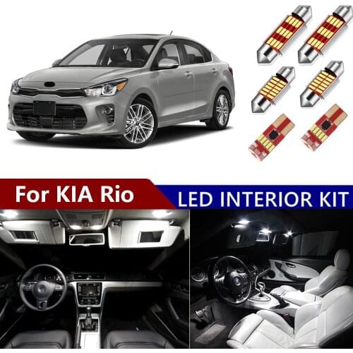 White Car Led Interior Light Kit For KIA Rio 1 2 3 4 2001-2017 2018 2019 2020 Map Dome Trunk License Plate Lamp No Error