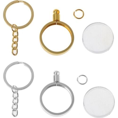 27mm/1.06" Commemorative Coin Holder Keyring Medallion or Chip Collection Souvenir Coin Pendant Keychain Fashion Jewelry
