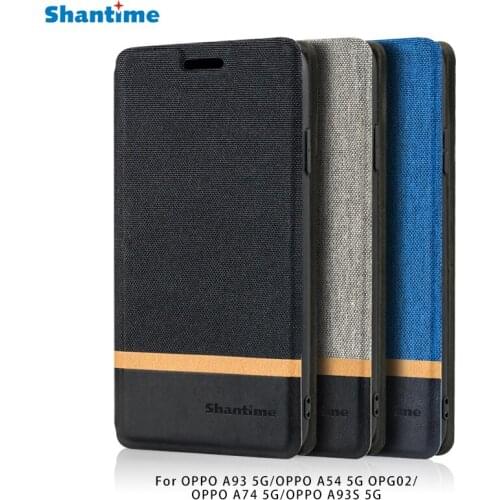 Canvas PU Leather Phone Case For OPPO A93 5G A93S 5G A74 5G Flip Case For OPPO A54 5G OPG02 Business Case Silicone Back Cover