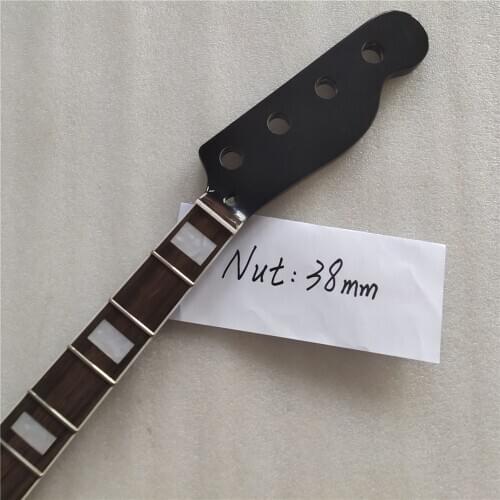 Black gloss Maple 20 frets bass guitar neck part 4 string rosewood fingerboard 34 inch nut 38mm