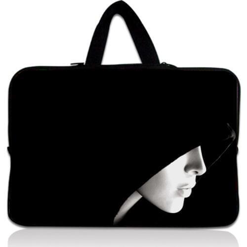 Black Hooded Lady 15 inch Laptop Soft Neoprene Bag Sleeve Case Pouch For 15.5" 15.6" HP DELL ACER SONY For Toshiba Thinkpad