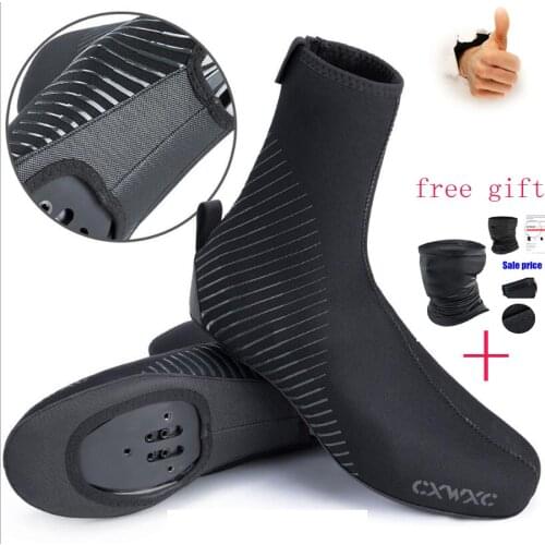 CXWXC Cycling Overshoes Waterproof Windproof Rainproof Fleece MTB Road Warm bike Shoes Covers Bicycle Winter Thermal Protector