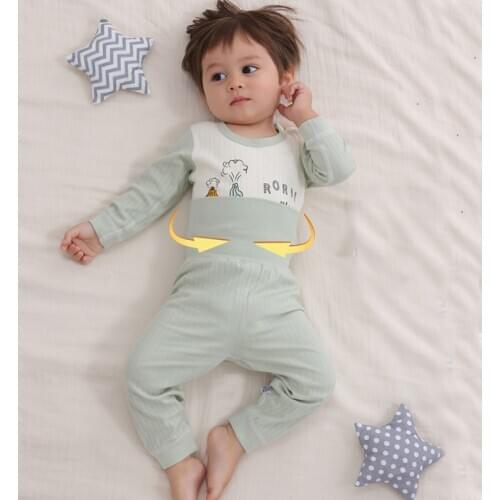 Children Pajamas Baby Clothing Set Kids Cartoon Sleepwear Spring Cotton Nightwear High Waist Boys Girls Animal Pyjamas Pijamas
