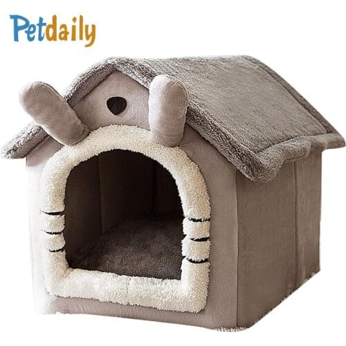 Foldable Deep Sleep Pet Cat House Indoor Winter Warm Cozy Cat Bed for Small Dog Cat Kitten Teddy Comfortable Kennel Pet Supplies