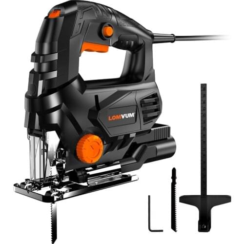 LOMVUM 850W Laser Jigsaw Electric 5 Variable Speed Jig Saw for Woodworking Electrical Saw 110V/220V Cutting Metal Wood Aluminum