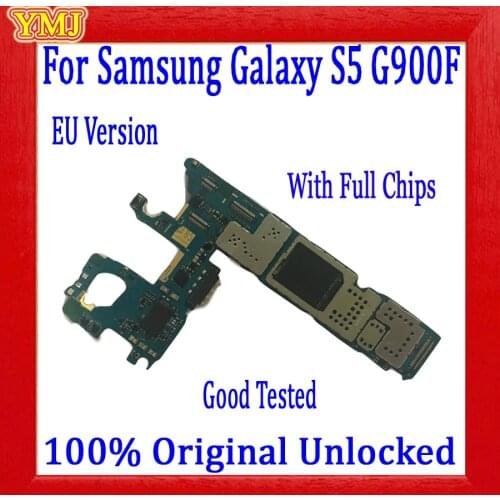 EU Version for Samsung Galaxy S5 G900F Motherboard with Android System,16gb Original unlocked for Galaxy S5 G900F Logic board