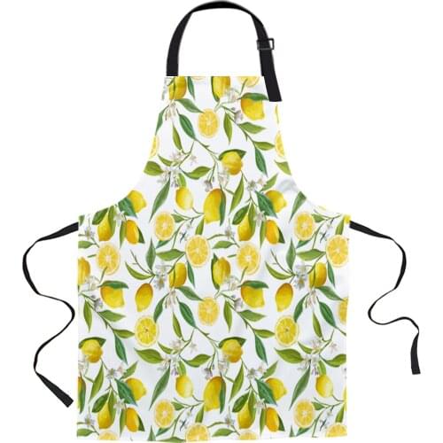 Fruit Lemon Yellow White Aprons for Women Men Kid Cooking Baking Apron Kitchen Utility Equipment Accessories