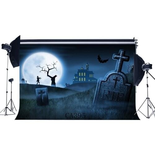 Photography Backdrops Halloween Horror Night Mysterious Moon Dreamy Castle Rip Masquerade Portraits Photo Background