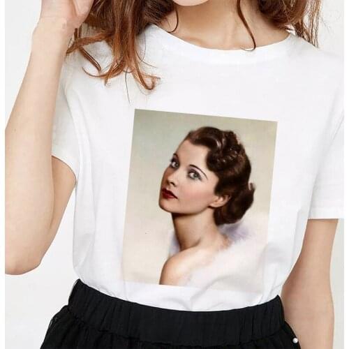 Vivien Leigh Sexy Graphic Print T-shirt Women Summer Harajuku Aesthetic Streetwear Tshirt White Vogue Korean Tops Female T Shirt