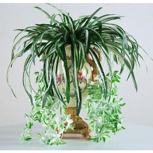 65cm Artificial flowers plants Wall Hanging Chlorophytum potted green plants PVC Fake Simulation flower living room decor
