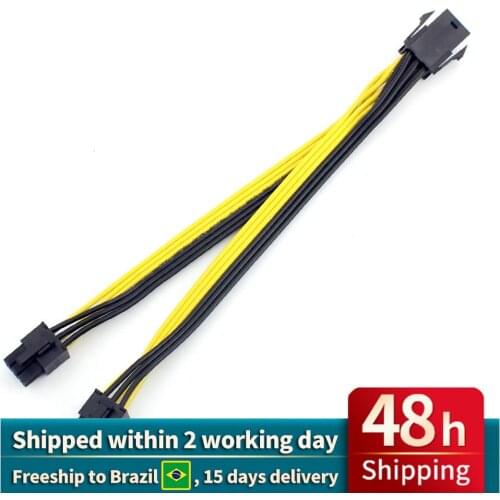 High Quality UL 18AWG PCIe PCI-E Dual 6pin Male to 6pin Male PCI Express Video Card Power Supply Adapter Cable 20CM