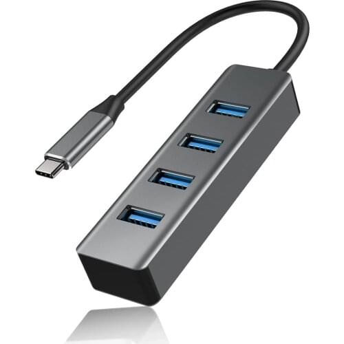 HUB C Hub, Aluminum USB C to USB Hub with 4 USB 3.0 Ports for MacBook Pro/Air, iPad Pro, Chromebook, XPS and More