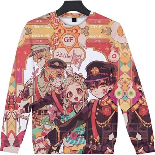 Fashion Graphic Sweatshirts Toilet Binding Hanako Boys and Girls Long Sleeve Hoodie Harajuku Sportswear 3D Tops Casual Full