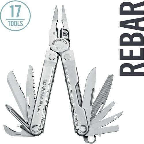 LEATHERMAN, Rebar Multitool with Premium Replaceable Wire Cutters and Saw, Stainless Steel with Sheath