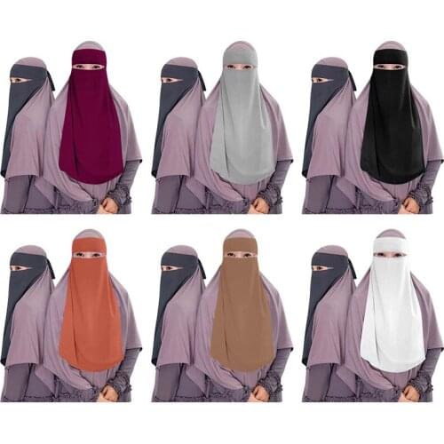 Muslim Jersey Hijab Scarf Eid Ramadan Khimar Veil Prayer Shawl Islamic Headband Arab Face Cover Abaya Style Wrap Head Covering