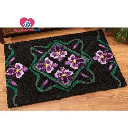 Needlework undefined carpet embroidery Rug Latch Hook Rug Kits Flowers latch hook kits floor carpet diy rug yarn Tools kits