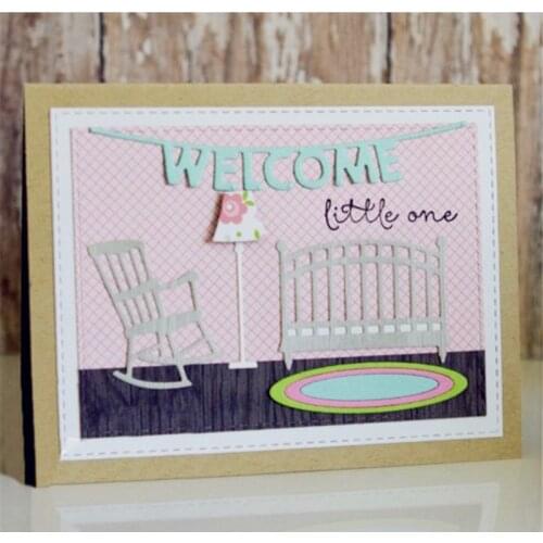 Bed Chair Lamp Carpet Set Metal Cutting Dies Stencil for DIY Scrapbooking Photo Paper Cards Making Decorative Craft