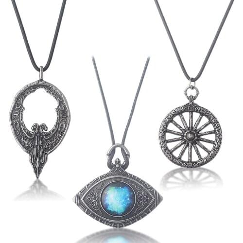 New Game Bloodborne Necklace Cosmic Eye Crow Hunter Wheel Hunter Badge Necklace Pendant For Women Men Cosplay Jewelry Gift