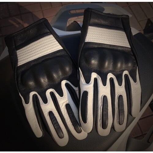 Genuine Leather Halle Gloves Motorcycle Gloves Leather Men Moto Racing Gloves Bicycle Cycling Motorbike Mittens S2319