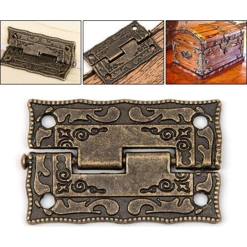 Hakkin 10pcs/set Cabinet Door Butt Hinges Mini Drawer Bronze Decorative Mini Hinges For Cabinet Storage Wooden Box Vintage