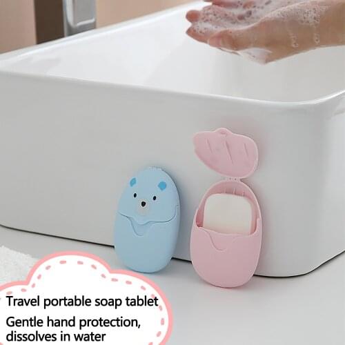 Travel Portable Soap Paper Cute Boxed Paper Soap Mini High Quality Scented Soap Slice Outdoor Clean Supplies 50Pcs Disposable