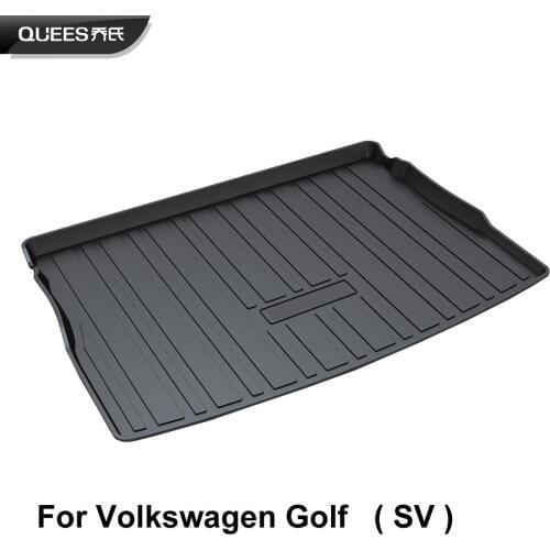 QUEES Custom Fit Cargo Liner Tray Mat for Volkswagen Golf Sportsvan SV Mk7 2014 2015 2016 2017 2018
