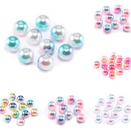 3 4 6 8 10 12 mm With Hole Multicolor ABS Imitation Simulated-Pearl Loose Spacer Pearls Beads For Jewelry Making DIY Accessories