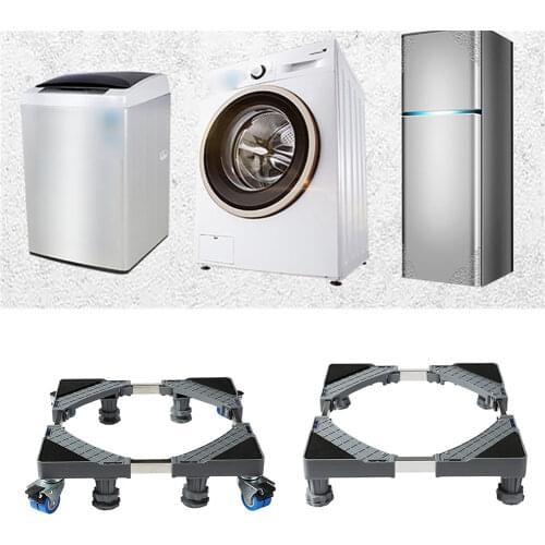 Home Appliance Adjustable Increase Stand Refrigerator Washing Machine Dryer Bathroom Kitchen Organizer Rise Rack with Wheels