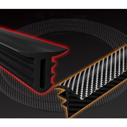 Rubber Strips Carbon Fiber Pattern Windshield Gap Sealing Dashboard Edges Sealing Strip Sound Insulation Car Interior tool 1.6M